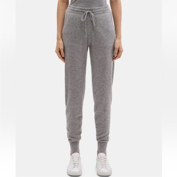 Theory Pants - Theory Gray Knit cashmere arleena Drawstring Jogger Pants